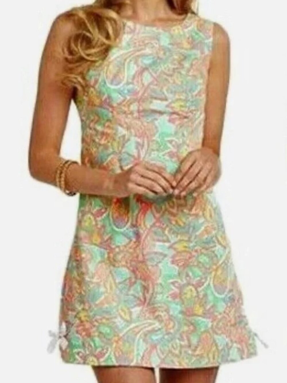 Lilly Pulitzer Delia Sand Bar Blue Make A Splash Print Shift Dress